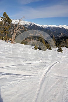 VallNord ski slopes, the Pal sector, the Principality of Andorra, the eastern Pyrenees, Europe. photo
