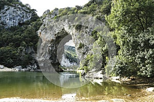 Vallon Pont d'Arc, a natural Arch in the Ardeche, France