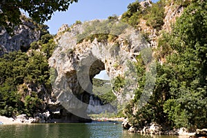 Vallon Pont d'Arc, natural bridge in France photo