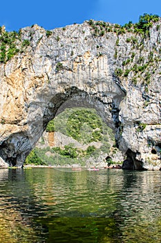 Vallon Pont d'Arc, Natural Rock bridge over the River in the Ard