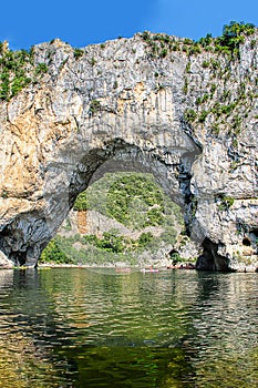 Vallon Pont d`Arc, Natural Rock bridge over the River in the Ard