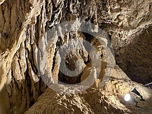 The Vallorbe caves or Grotte de l`Orbe Grottes de Vallorbe or die Grotten von Vallorbe - Canton of Vaud, Switzerland