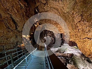 The Vallorbe caves or Grotte de l`Orbe Grottes de Vallorbe or die Grotten von Vallorbe - Canton of Vaud, Switzerland photo