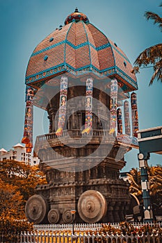 Valluvar Kottam is a monument in Chennai, dedicated to the classical Tamil poet philosopher Valluvar. Located in Chennai, India photo