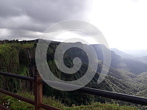 Vally view with partial light and darkness at Amboli India