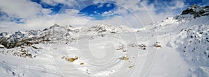 Valmalenco IT - Aerial winter view of the Campagneda alp