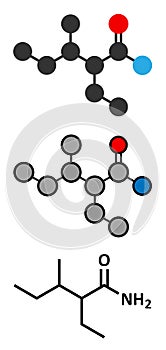 Valnoctamide sedative drug molecule