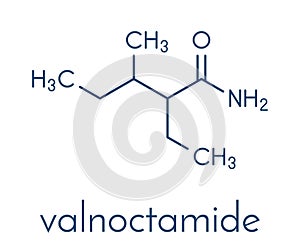 Valnoctamide sedative drug molecule. Skeletal formula.