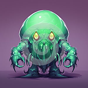 Valorant-inspired Slime: A Green Cyborg Monster With A Cultist Twist