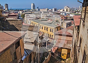 Valparaiso general view with funicular