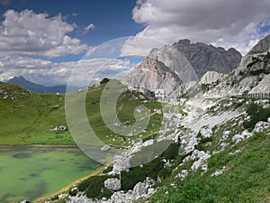 Valparola pass, The Dolomites, Italy photo