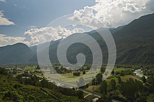 Valtellina valley landscape