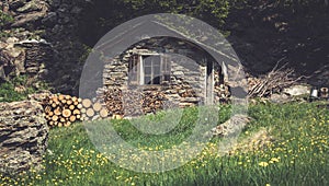 Valtellinese Hut in the alps - Italy