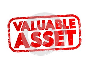 Valuable Asset text stamp, concept background photo