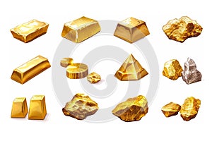 valuable metals such as gold on a white background.