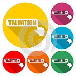 VALUATION Concept icon with long shadow