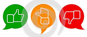 Valuation thumbs, meeting - vector