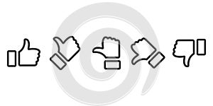 Valuation thumbs sign. Valuation thumbs vector.