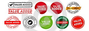 value added stamp speech bubble and seal badge label sticker sign for business
