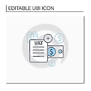 Value added tax line icon