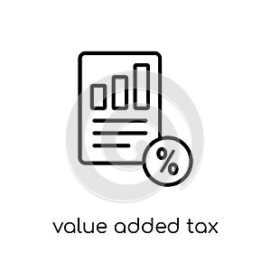 Value added tax (VAT) icon. Trendy modern flat linear vector Val
