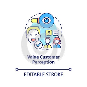 Value client perception concept icon