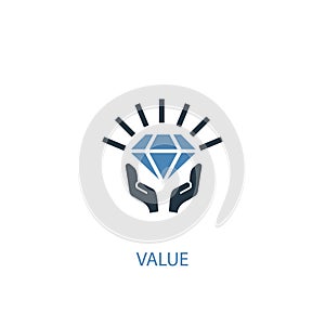 Value concept 2 colored icon. Simple