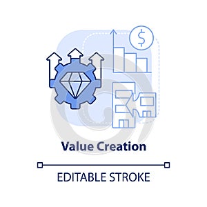Value creation light blue concept icon