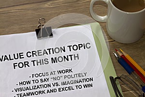 Value Creation Topic