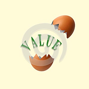 value inside the broken egg. The concept