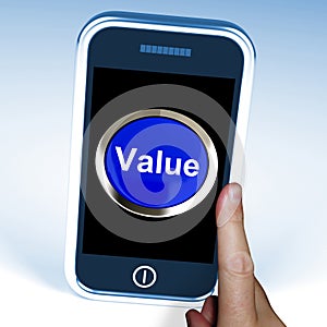 Value On Phone Shows Worth Importance Or Significance