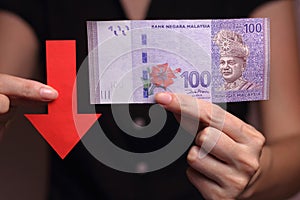 Value of the ringgit malaysia falling