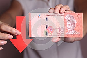 Value of the ringgit malaysia falling