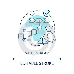 Value stream turquoise concept icon