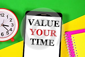 Value their time. Text message on the smartphone screen.