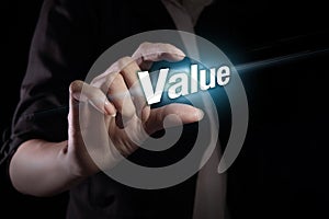 Value on the virtual screen