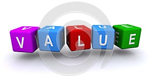 Value word block on white