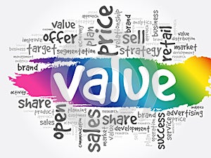 Value word cloud collage