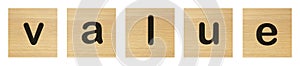 value word with wood blocks