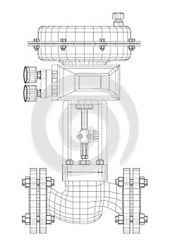 Valve with automatic electro-actuated. Vector