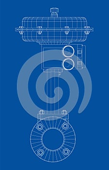 Valve with automatic electro-actuated. Vector