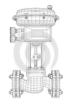Valve with automatic electro-actuated. Vector