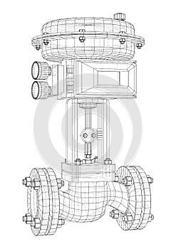Valve with automatic electro-actuated. Vector