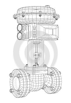 Valve with automatic electro-actuated. Vector