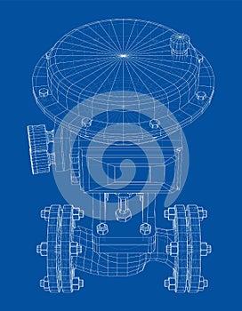 Valve with automatic electro-actuated. Vector