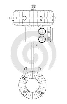 Valve with automatic electro-actuated. Vector