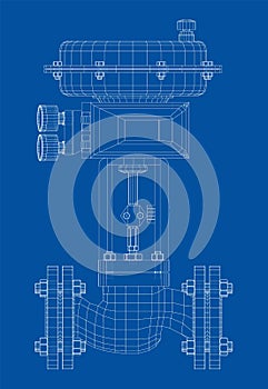Valve with automatic electro-actuated. Vector