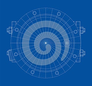 Valve with automatic electro-actuated. Vector