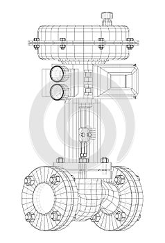 Valve with automatic electro-actuated. Vector