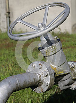 valve for closing or opening of the underground pipeline in an i photo